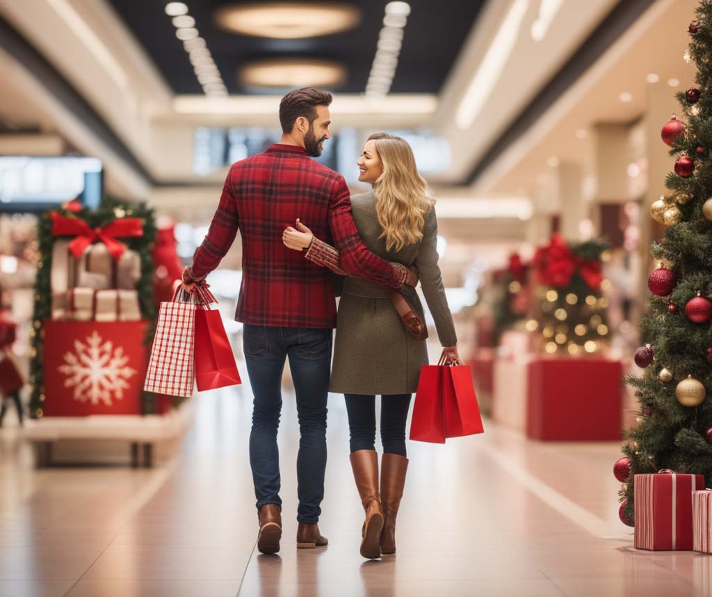 Couple Christmas Shopping