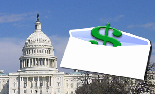 US Capitol with Pay Envelope