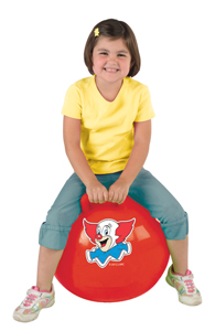 Child on bouncy ball