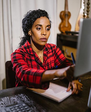 Woman in home office